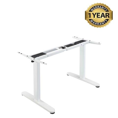 Standing desk  rectangle two-stage white electric dual motor MIT assemble easily memory button ergonomic height adjustable table