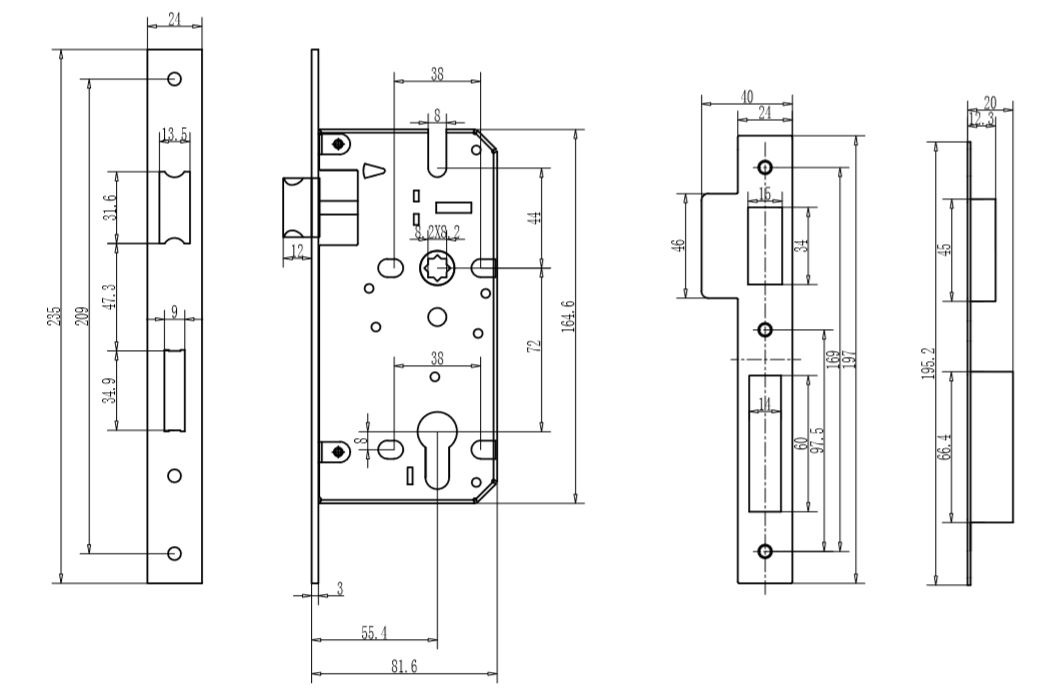 Fire Rated Door Lock Hardware