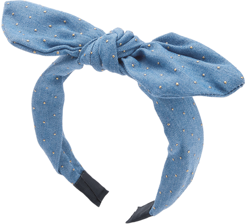 Denim Bow with Stud Alice Band Hair Ornaments Supplier