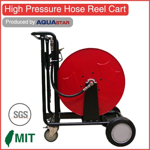 Durable high pressure plastic and rubber fire hose reel cart