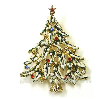 Christmas tree brooch