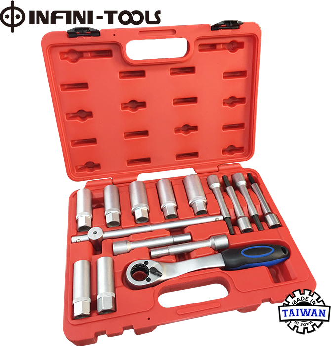 Suspension Shock Absorber Strut Nut Removal Tool Kit,15piece