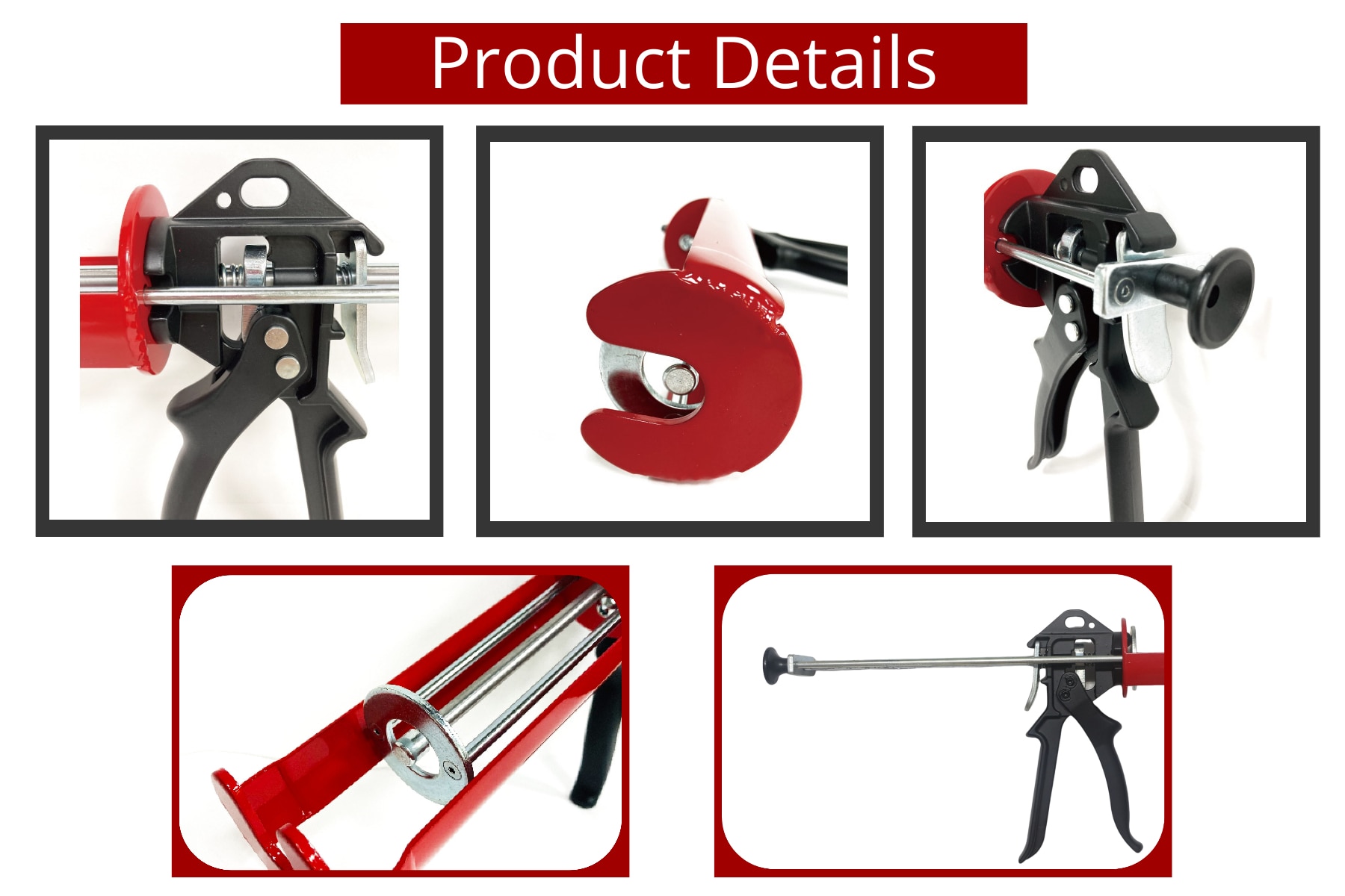 380ml User-friendly coaxial cartridge manual caulking gun