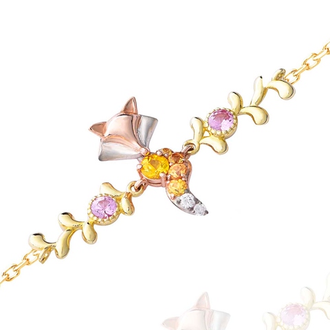 10K Yellow Gold Fox Yellow Sapphire Bracelet