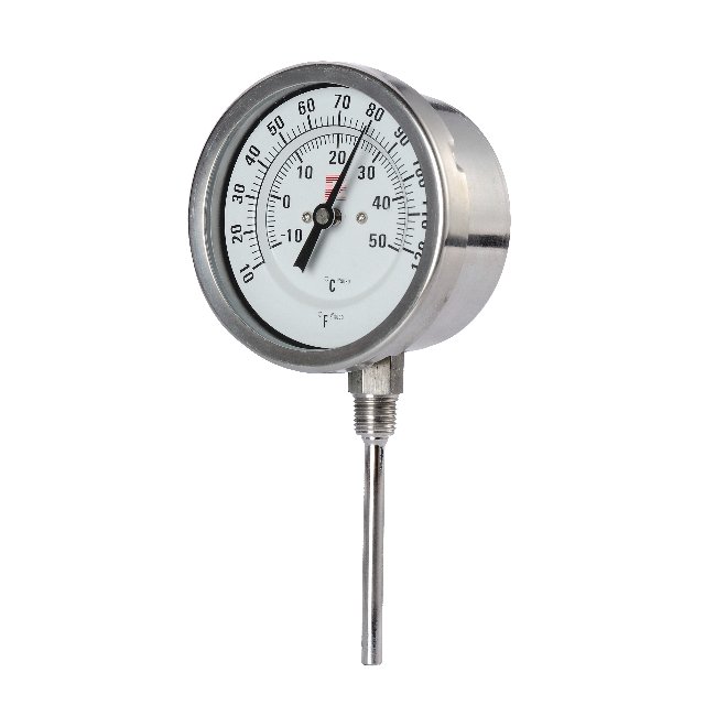 Bottom connection 1/2 thread stainless steel thermometer