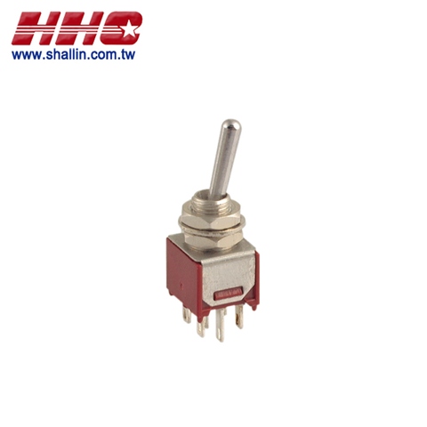 6P sub-mini toggle switch, DPDT on-on, W/UL approval, RoHS Directive-compliant