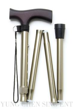 Aluminum tube folding cane