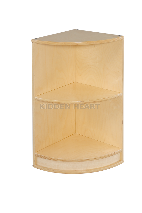Birch Plywood Bookcase Design In Quarter Round Corner