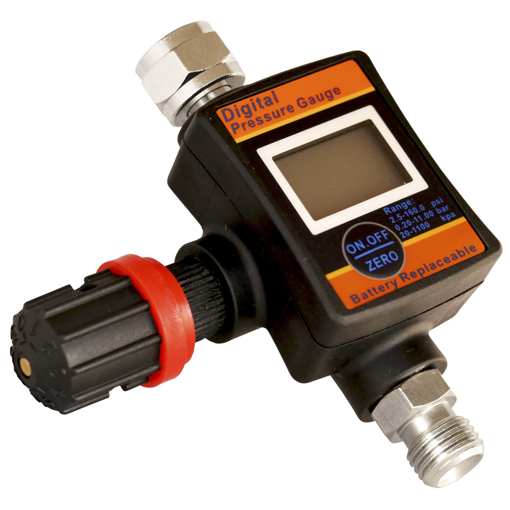 New LEMATEC 1/4" Digital Air Regulator With Pressure Gauge Backlight