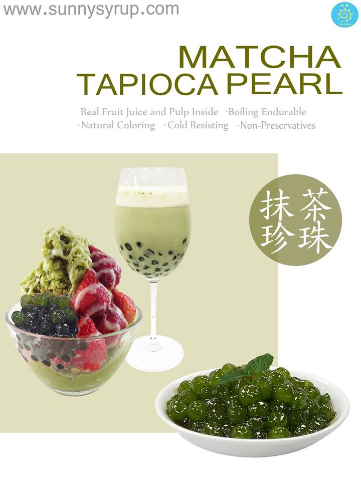 Bubble Tea Topping Matcha Tapioca Pearl Frozen Tapioca Pearl