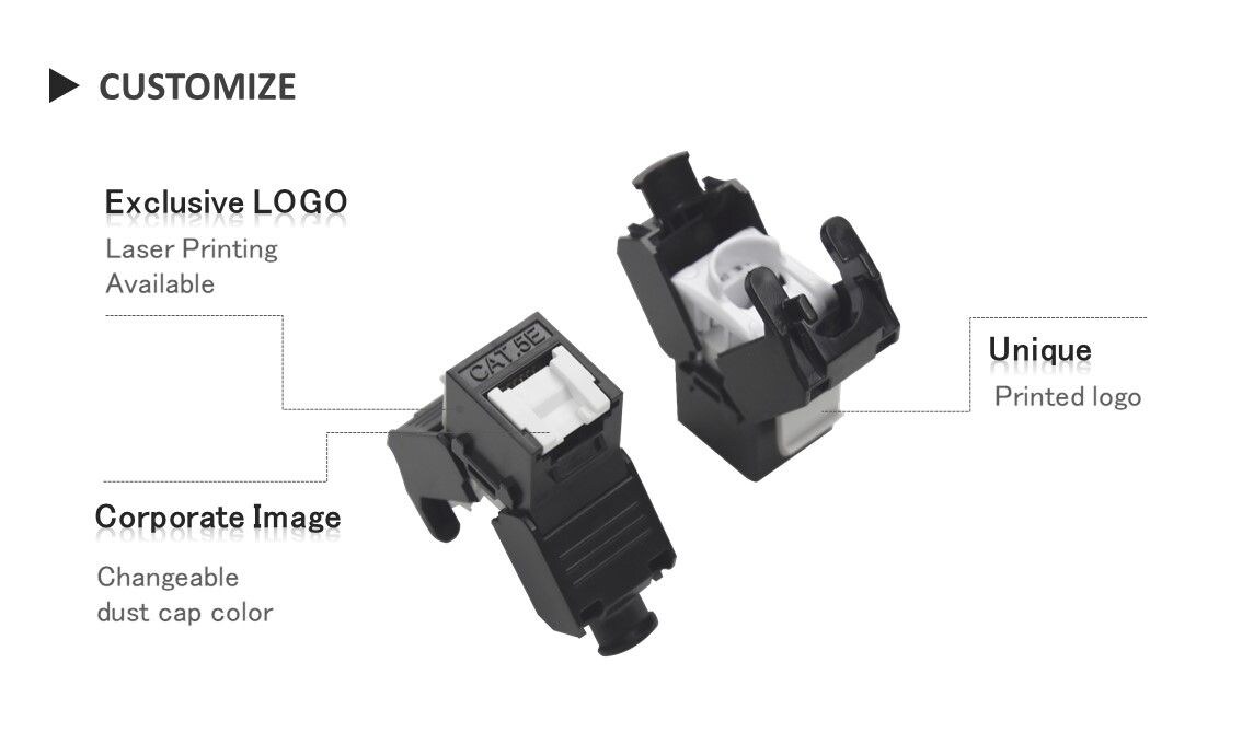 Disponibilité OEM du module Keystone Ethernet UTP CAT 5E 180 °