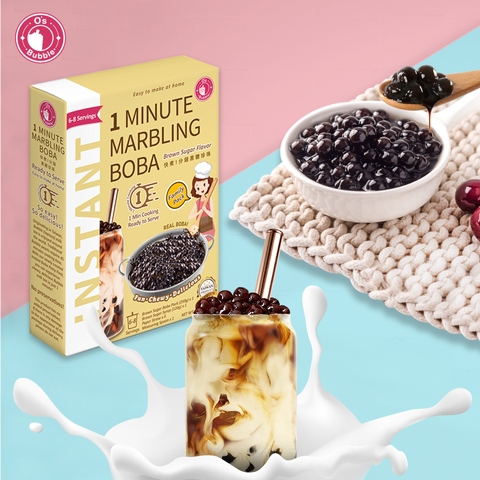  O's Bubble Instant Boba Kit Marbling Boba Kit, boba tea kit, Tapioca pearl, Marbling Syrup, Non-Dairy, Shelf Stable, Vegan, Gluten-Free