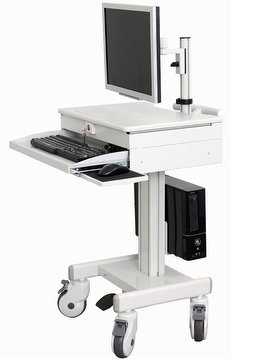 MOBILE COMPUTING CART WITH SINGLE MONITOR ARM