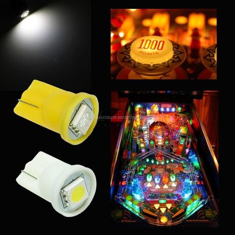 PA Pinball LED Bulb for Game Machine Parts 1SMD 168 194 W5W #555 T10 #44#47 Ba9s 6.3V AC/DC High Brightness Colorful Light