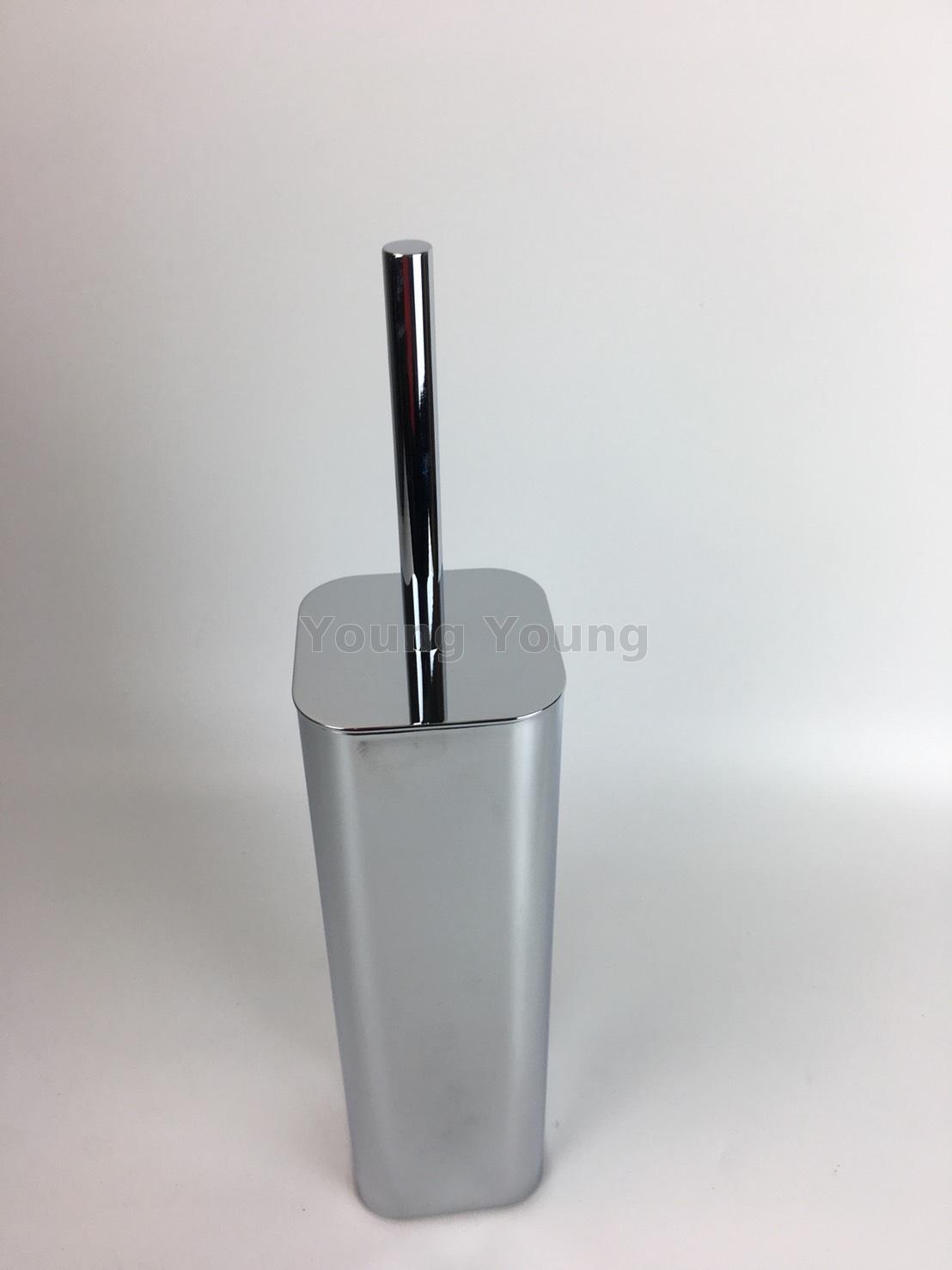 Square Stainless Steel Toilet Brush and Holder Set with Lid Free