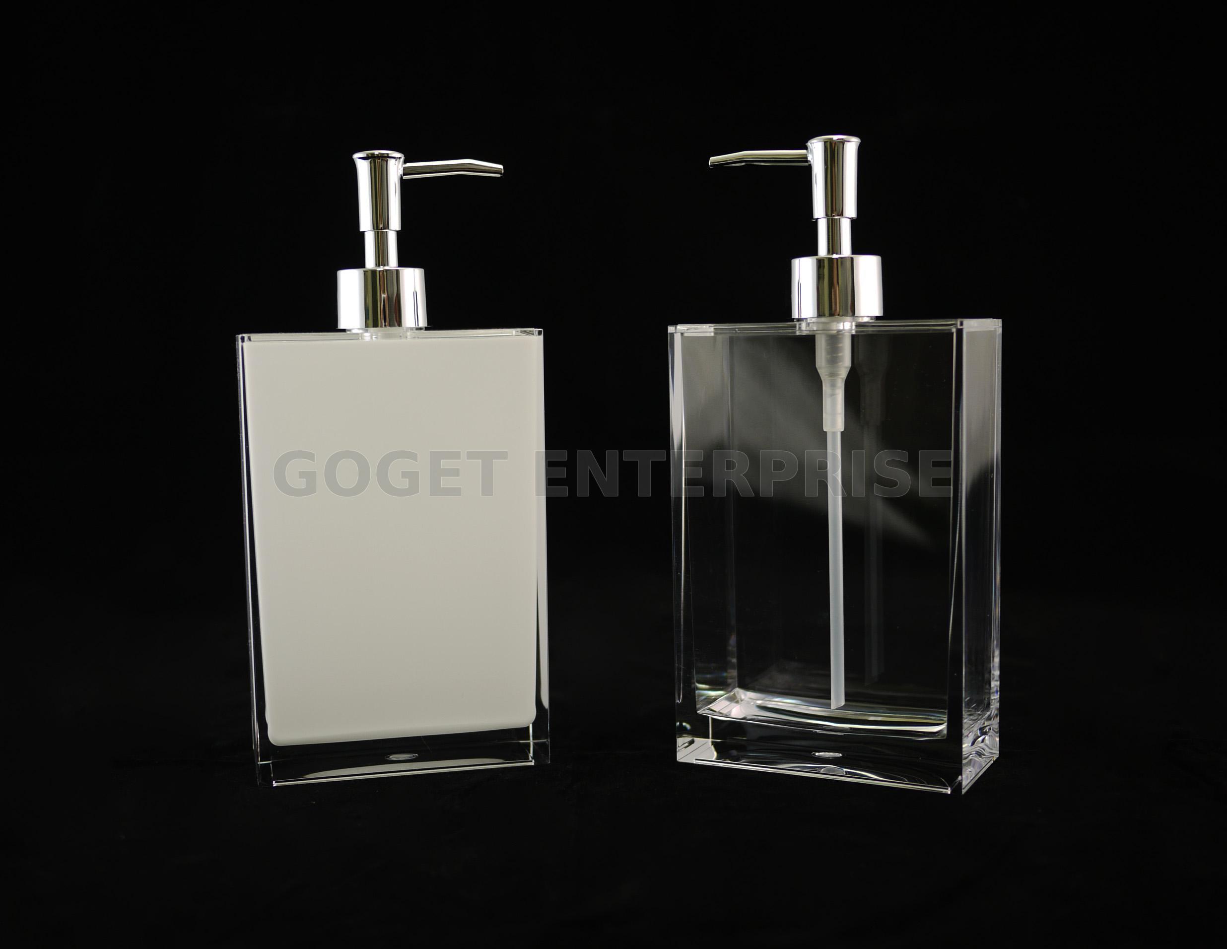 Rectangle Acrylic Refillable Soap Dispenser For Bathroom Kitchen