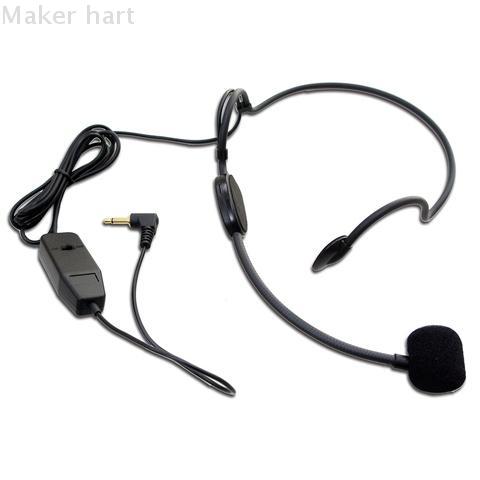 Maker hart HS01 Headset Microphone 3.5mm with Battery,Easy For Presentations/Live Stream/Education