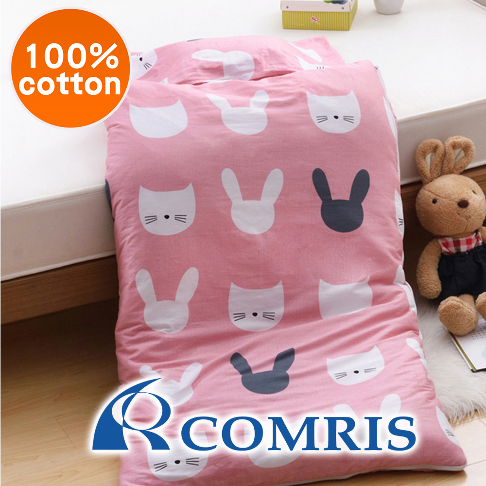 High Quality Cotton Dualpurpose Pink Cats And Rabbits Sleeping Bag For