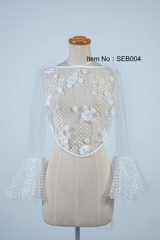 Long-Sleeved Cropped Tops for Wedding Dress