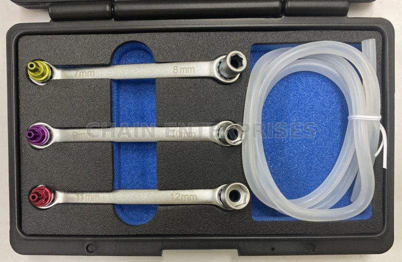 3PC6 SIZE 6PT BRAKE BLEEDER SOCKET WRENCH WITH CHECK VALVE