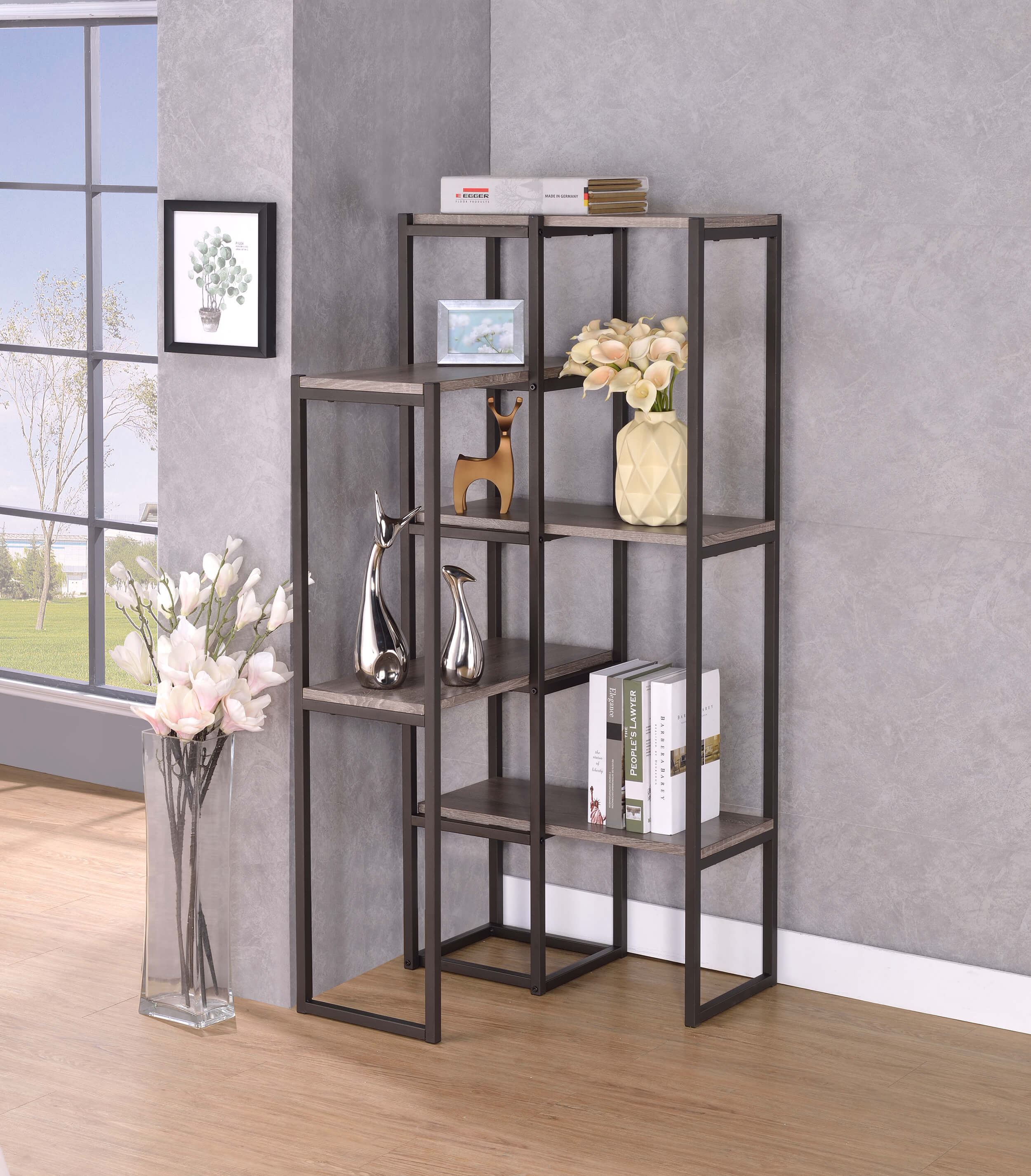 L Shaped Adjustable Bookcase