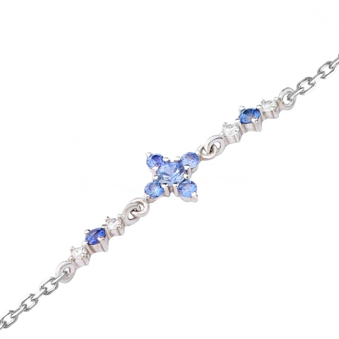 10K White Gold Sapphire Bracelet