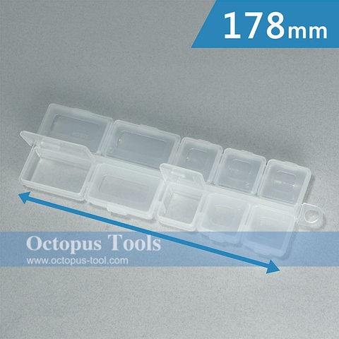 Plastic Compartment Box 10 Grids, Hanging Hole, 5.3x3x1.6  inch(420.825)_Plastic Storage Case_Tool Organizers_S-TURBO D.I.Y. & HARDWARE