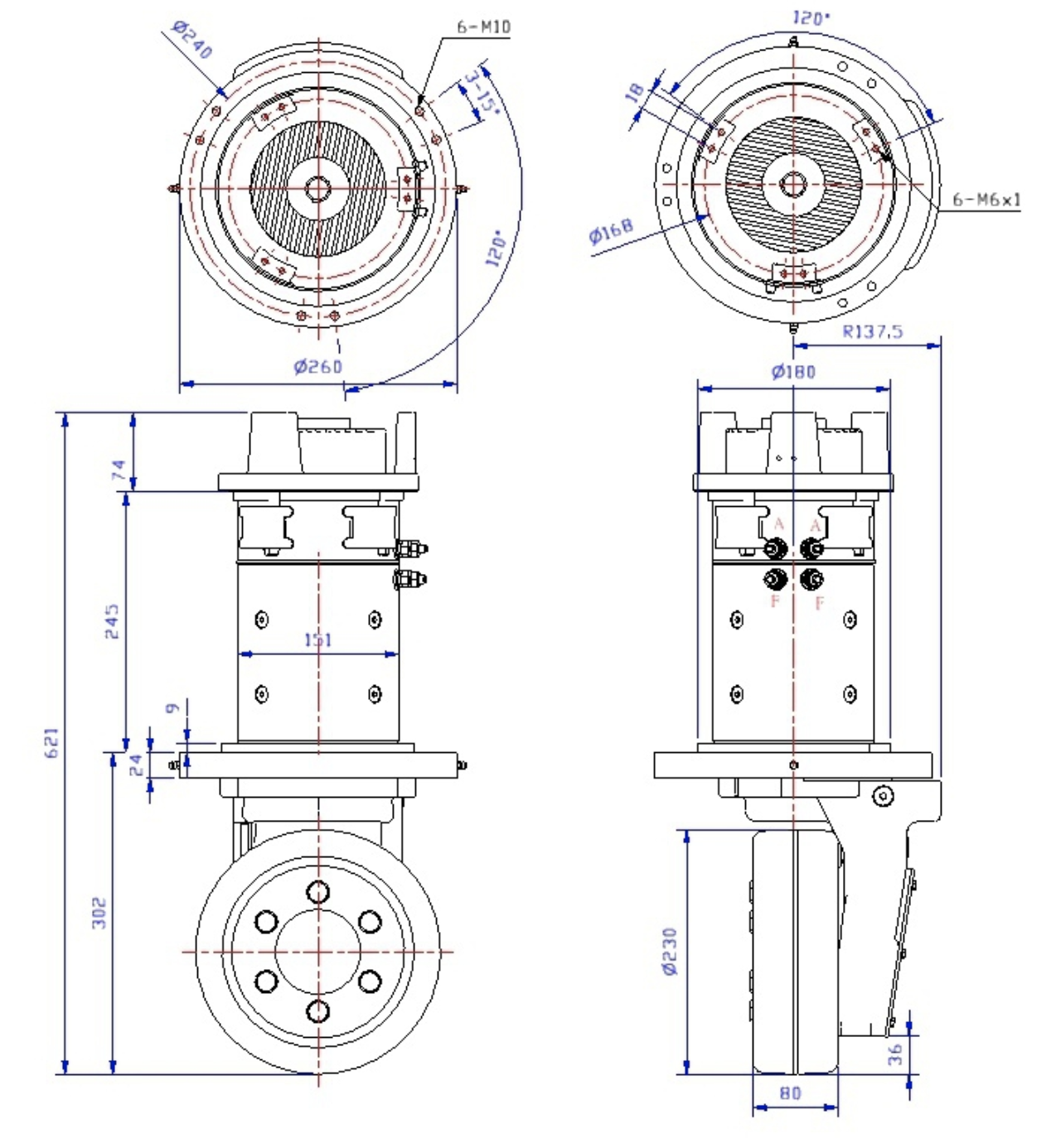 DC1600W Vertical Drive Wheel Max Wheel Load to 1200kg TURDAN INDUSTRY