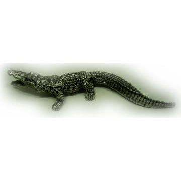 Pewter crocodile paper weight