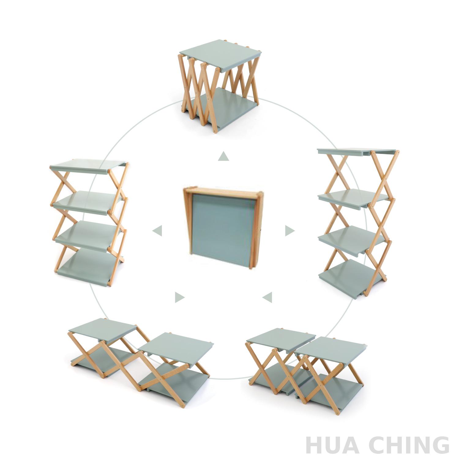 Multi-function specifications wooden folding rack shelf | Taiwantrade