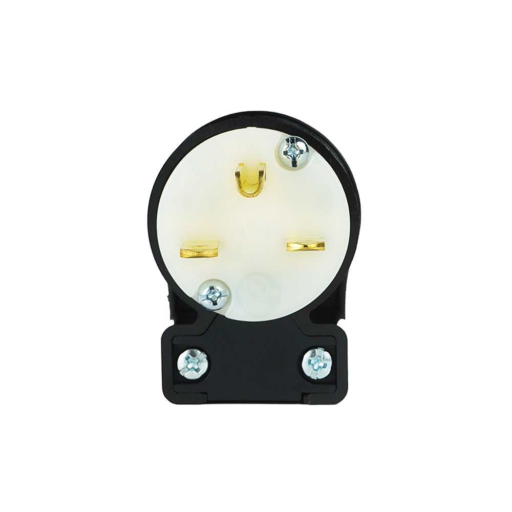 NEMA 6-15P 15A 250V Heavy-Duty Industrial Plug – 3-Pole Straight Blade Male Connector