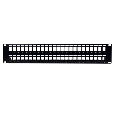 2U 48 Ports Flat Unloaded Copper Patch Panel