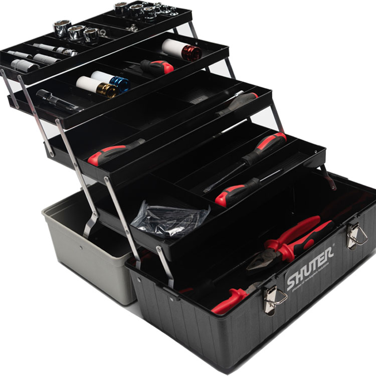 Professional Highimpact ABS Tool Box With Four Expanding Tiered Tray