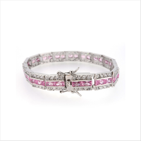 Gorgeous and Elegant Pink Tennis Bracelet