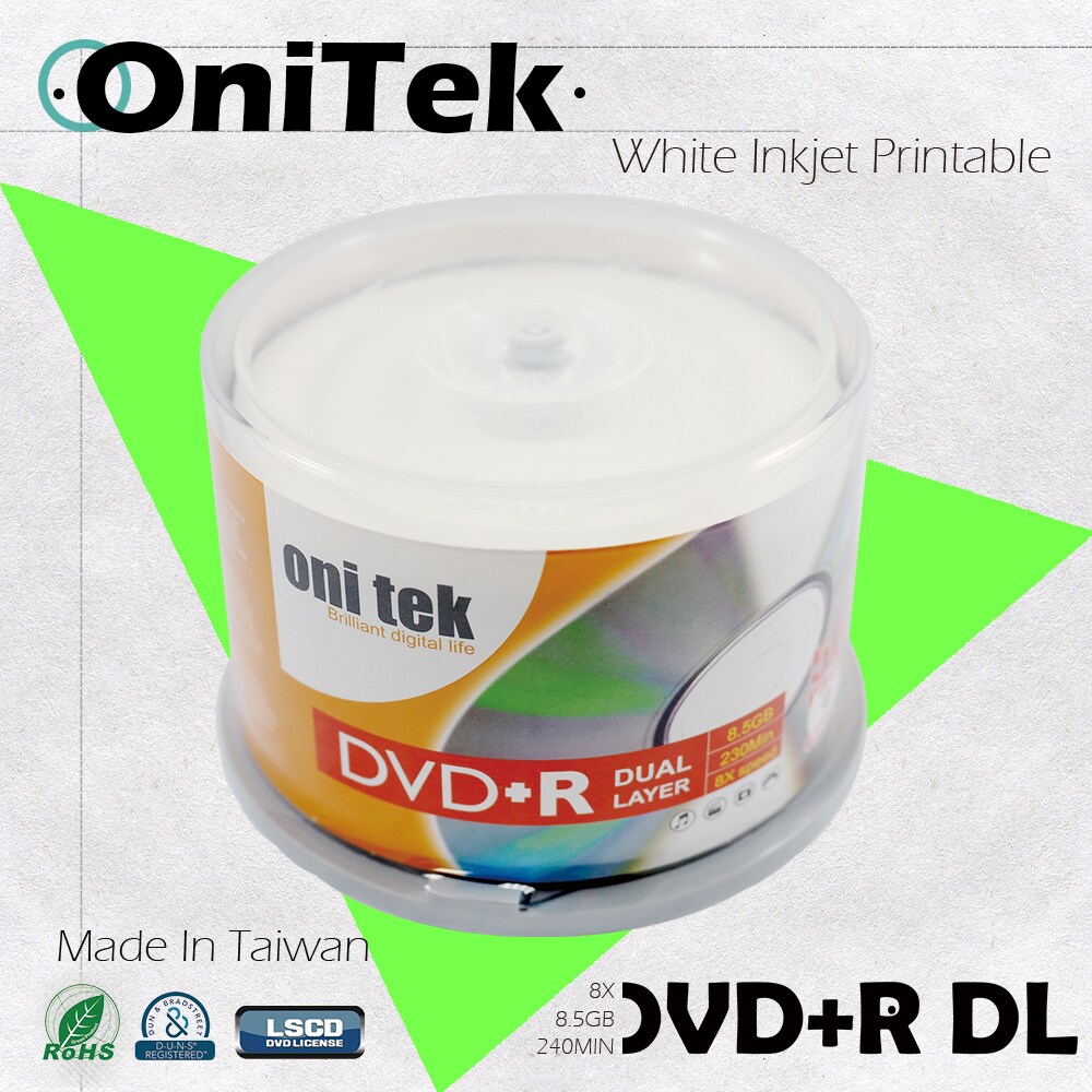 OniTek DVD+R Dual Layer 8X White Inkjet Printable | Taiwantrade