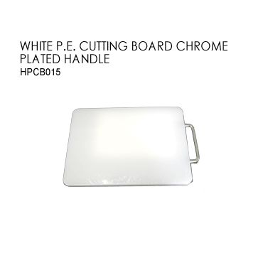 White P.E. Cutting Board With Chrome Handle