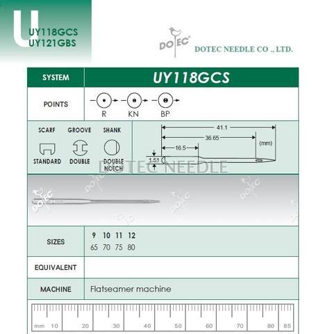 UY118GCS - Flatseamer Machine Needle