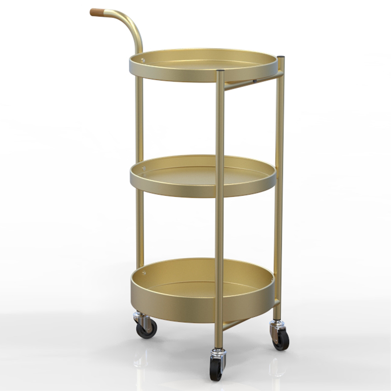 Gold Color Metal Serving Trolley Cart with Handle Taiwantrade