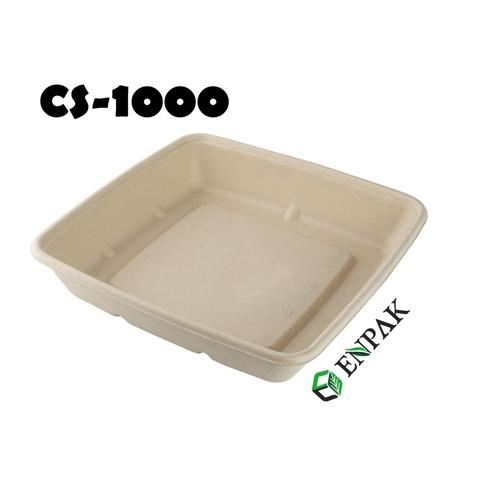 GoEco, Disposable, 5CP, Rectangular, Baggase, Meal Trays, Pack of 300