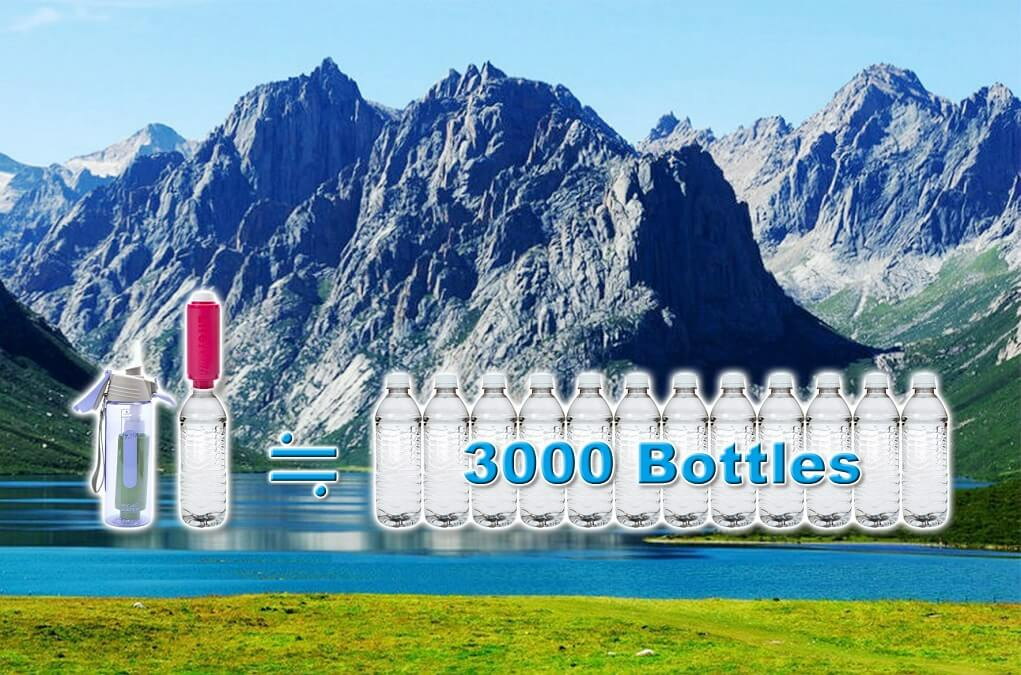 Water bottle filter (pocket water filter, portable water filter) with up to 2000 liters filtration capacity (subject water quality, use outdoor water quality will reduce the lifespan), equivalent to about 3000 bottles of mineral water. When more than 2000 liters, the filter does not fail, it just flows become the original 50%. water bottle filter (pocket water filter, portable water filter) provide 3000bottle water,(pocket water,climbing water,climbing filter,portable water,mountaineering water,bottle water,portable water purification,water bottle filter,water bottle with filter,camping water,camping filter,upstream water,travel water,travel filter,outdoor water, outdoor water,emergency filter,emergency water,typhoon water,office drinking,school drinking,school water,shcool filte ,plastic bottles filter,kettle filter, urgent water, urgent filter,personal filter,ultrafiltration, hollow fiber membrane, filter,Taiwan, manufacturing)