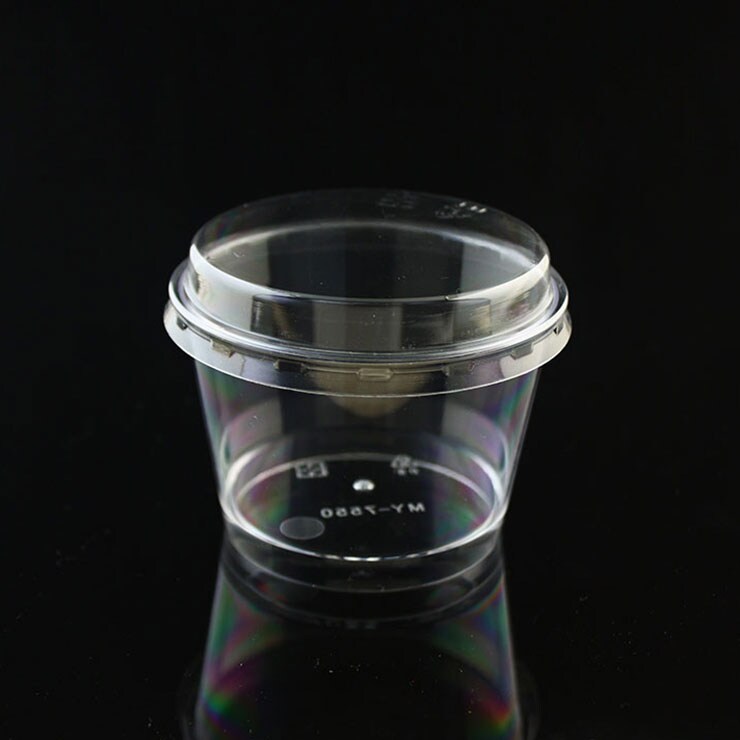 High Quality Disposable Plastic Dessert Cup with Lid (75×50mm