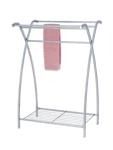 Freestanding Towel Rack Holder with Storage Shelf