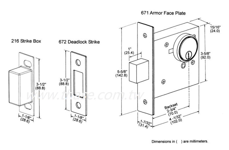 Mortise Deadlock Heavy Duty Small Lockcase