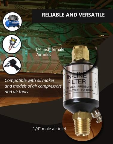 1 4 Oil Water Separator Air Filter With Water Drain Valve For Air