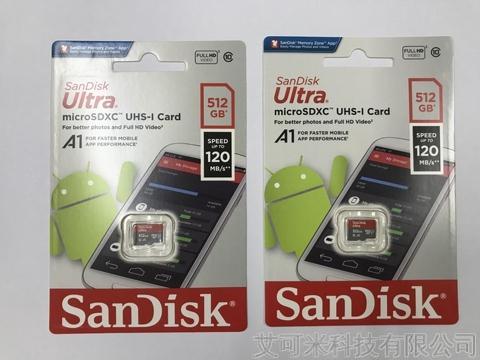  SanDisk 512GB Ultra SDSQUA4-512G-GN6MN microSDXC Memory  Card C10 U1 A1 UHS-I 1pc Kit