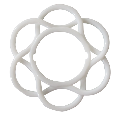 White Hexagonal Ring Connector For Hotel Stanchions