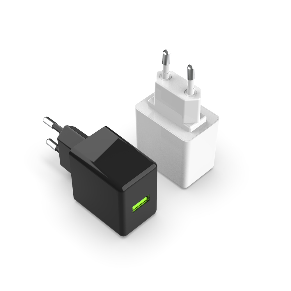 QC AC Charger, AC Adapter, 1 USB port, adapter, European plug, QC 18W