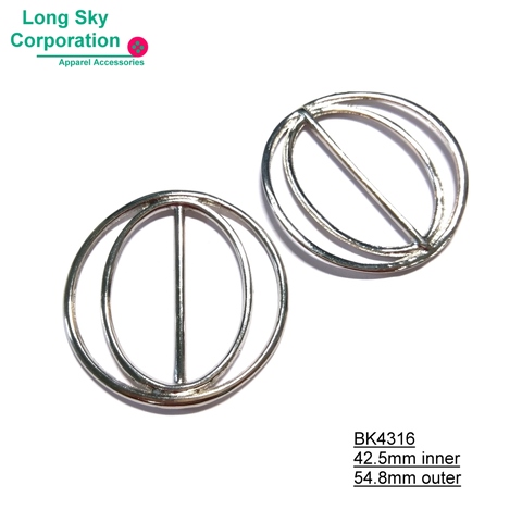 (#BK4316) 42.5mm inner silver color round metal belt buckle