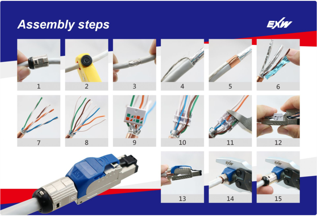 Cat6a Rj45 Stp Field Termination Plug Excellence Wire Industrial Co Ltd