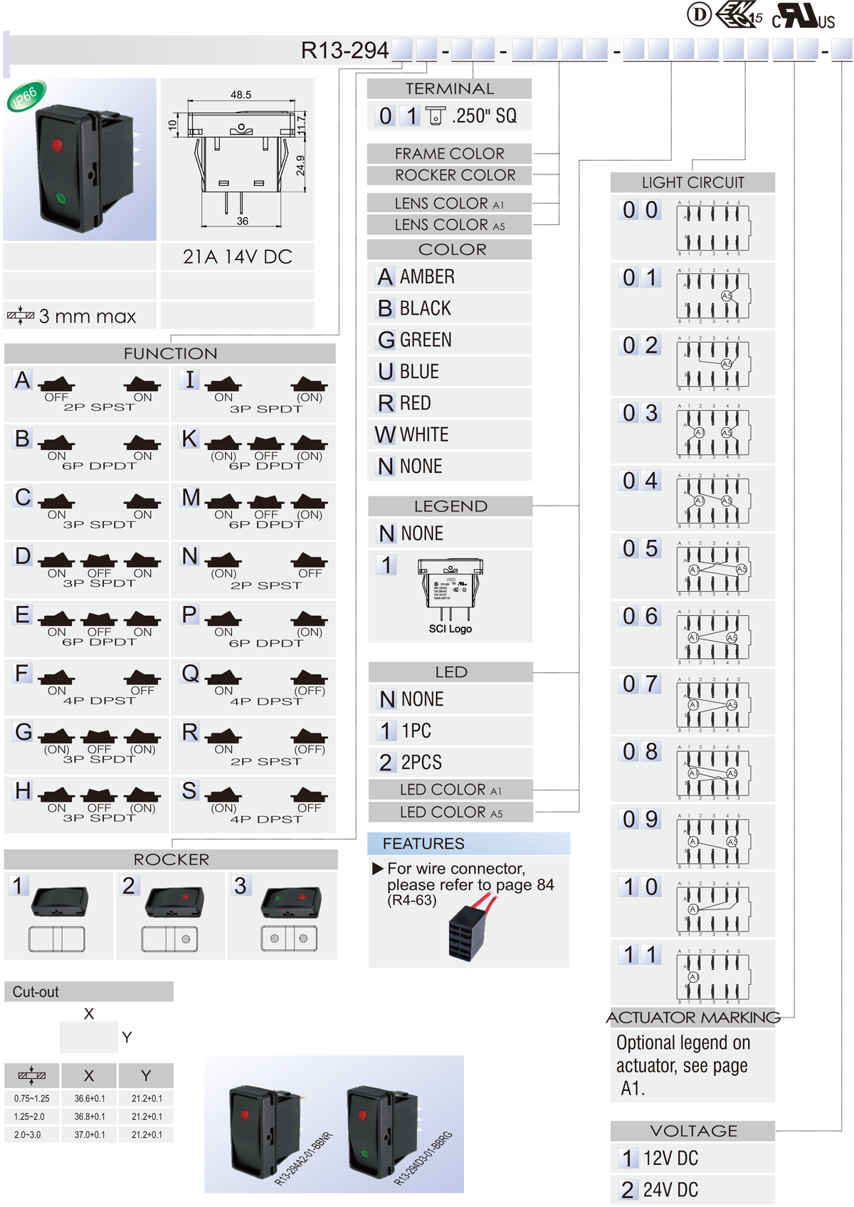 Rocker Switch DC SCI R13 294 Taiwantrade